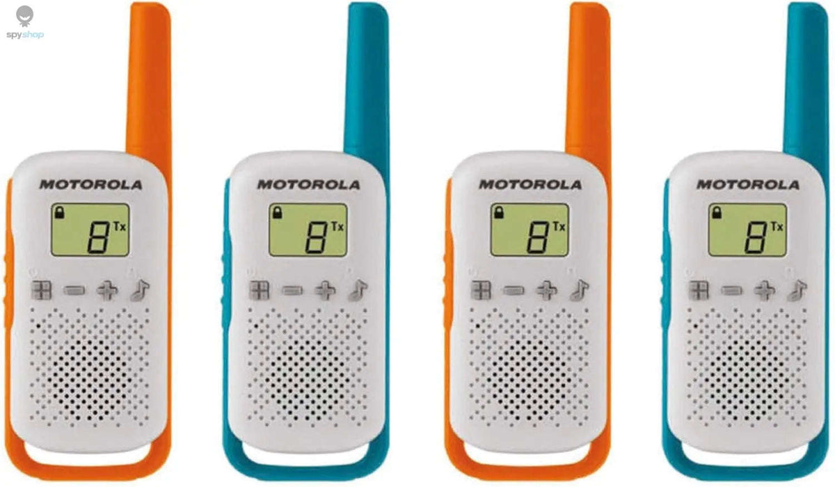 Motorola Talkabout T42 Quad Pack Walkie Talkies – Blue & Orange-Default Title