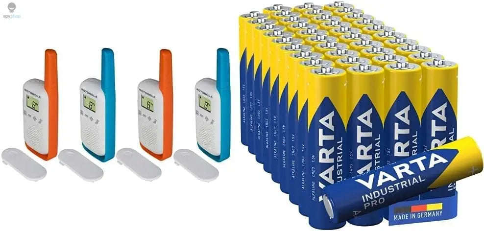 Motorola Talkabout T42 Quad Pack Walkie Talkies – Blue & Orange-Default Title