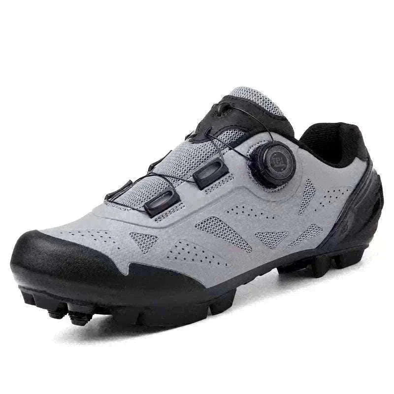 Mountain Bike Cycling Shoes Breathable Lace-Up MTB Sneakers-GreyMTB / 37