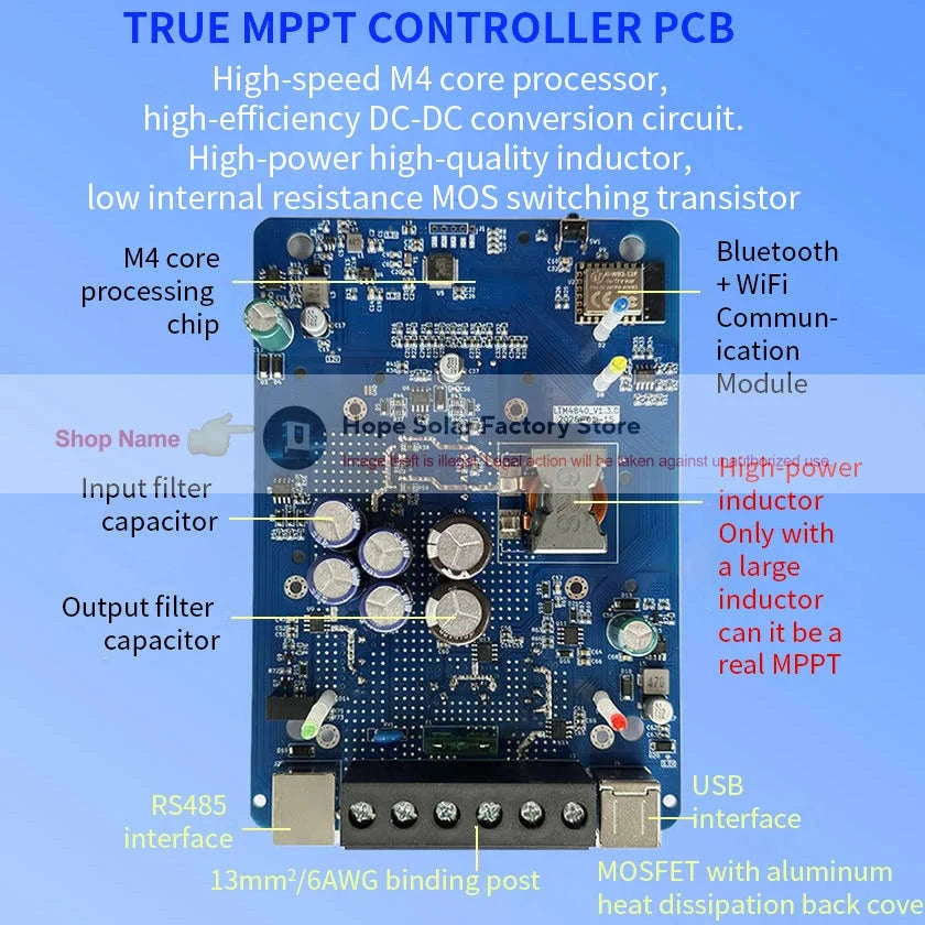 MPPT Solar Charge Controller 30A/40A with App Control & 12–48V Support-Blue / 12 24 36V-40A