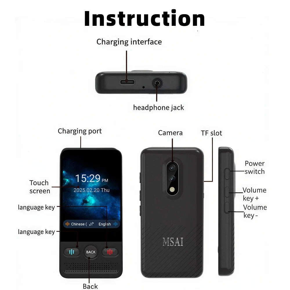 MSAI T13 AI Translator with 160-Language Support-T13