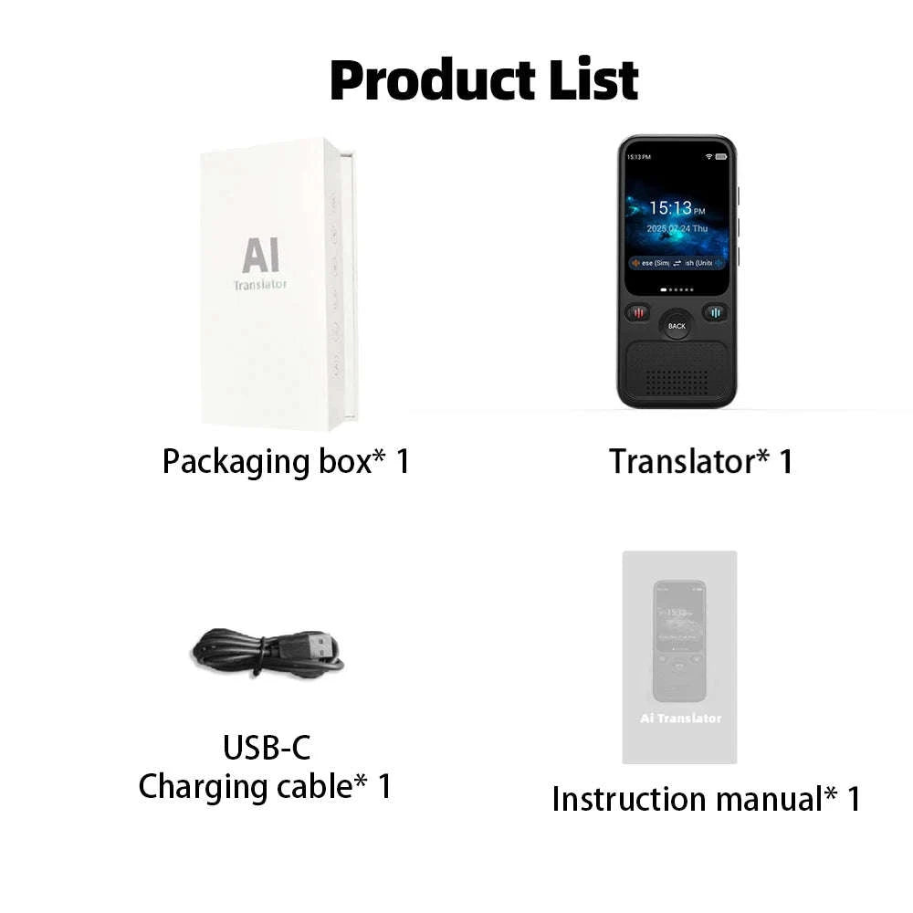 MSAI T20 160‑Language Translator with Camera and Real‑Time Voice Translation-T20
