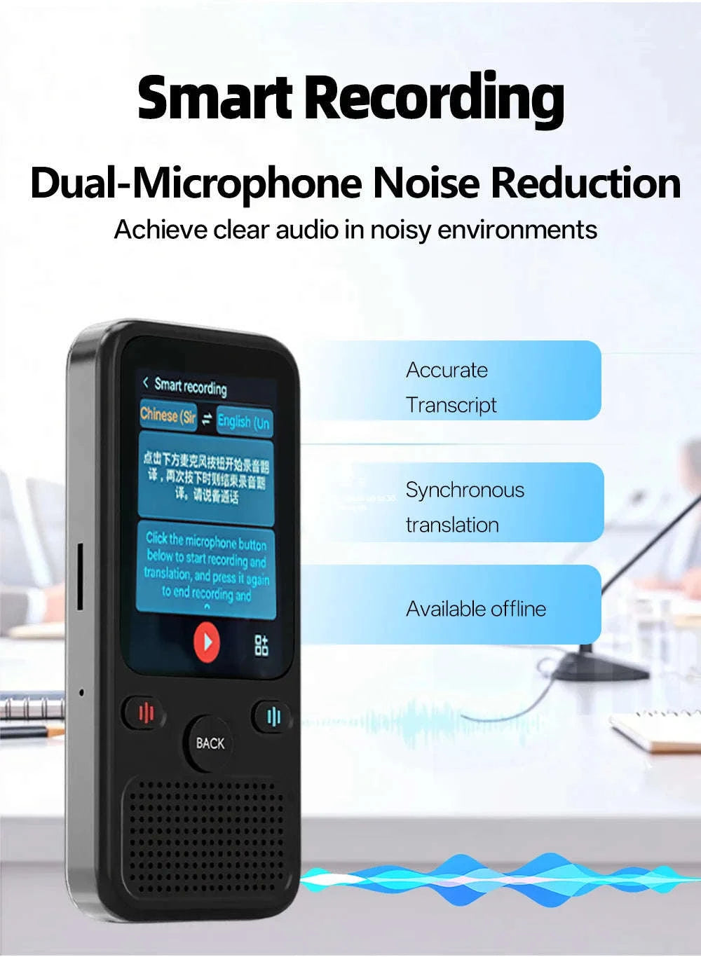 MSAI T20 160‑Language Translator with Camera and Real‑Time Voice Translation-T20