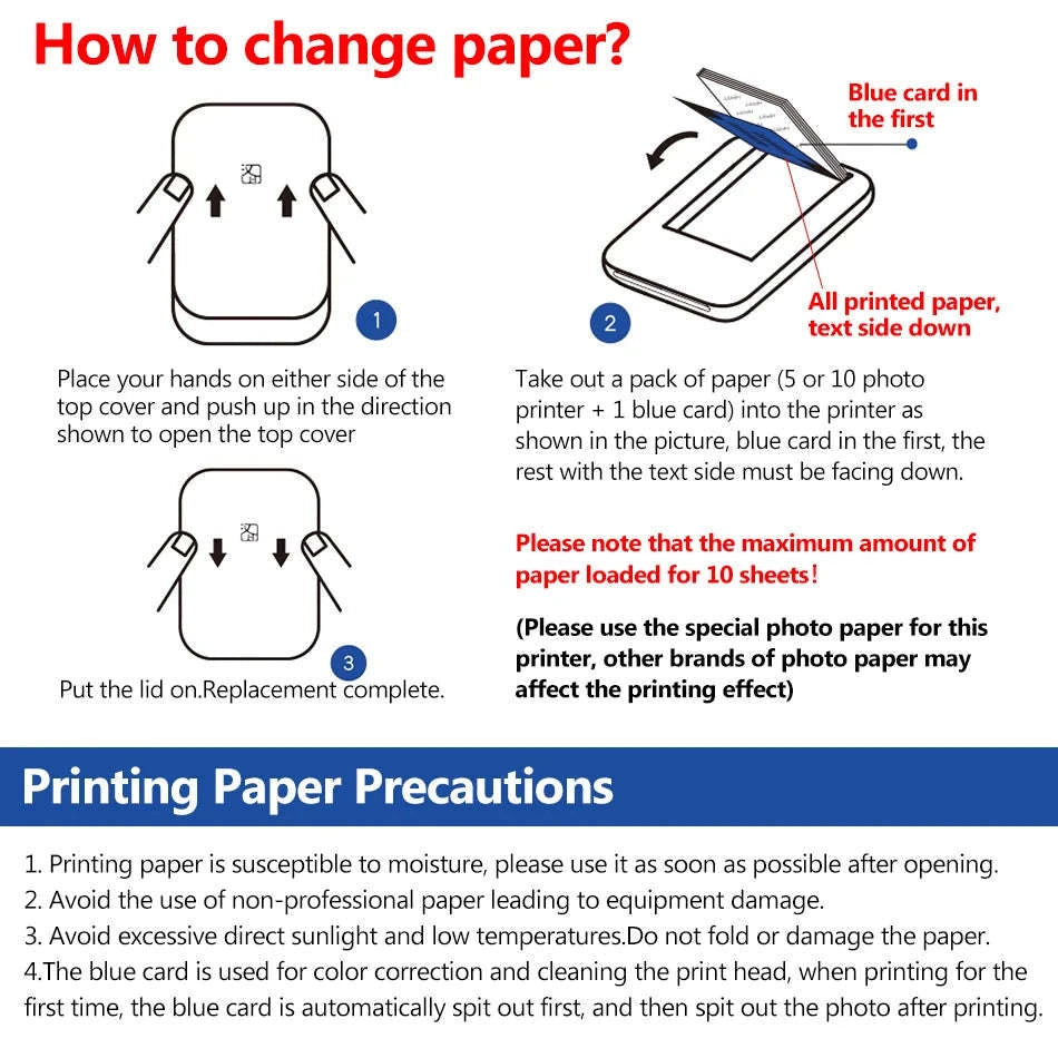 MT53 Pocket Photo Printer – Wireless Thermal Printer-Printer add 5pcs / Other