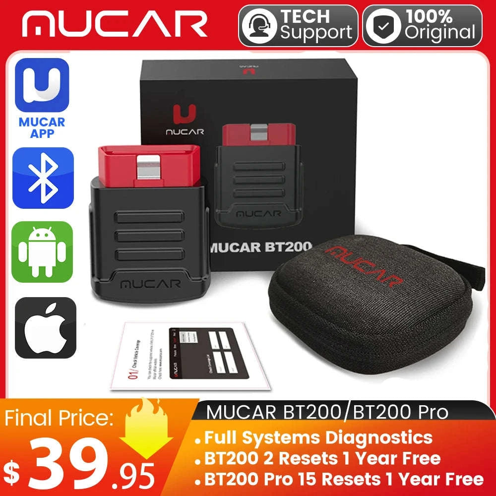 MUCAR BT200/BT200 Pro OBD2 Diagnostic Scanner for All Cars-BT200 Pro / Russian Federation