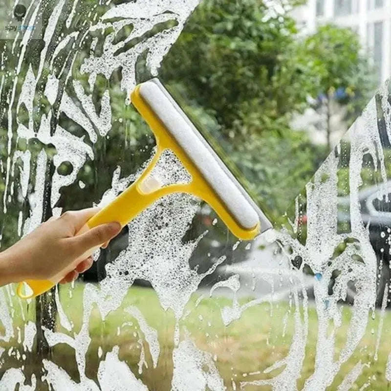 Multi-Function Glass Wiper Brush – Built‑In Spray System for Streak‑Free Cleaning-White