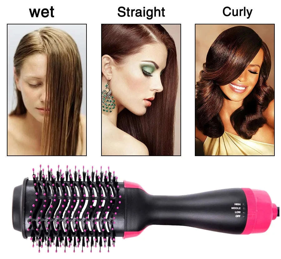 Multi-Function Hair Dryer Brush 4 in 1 Hot Air Styler-Black / AU Plug