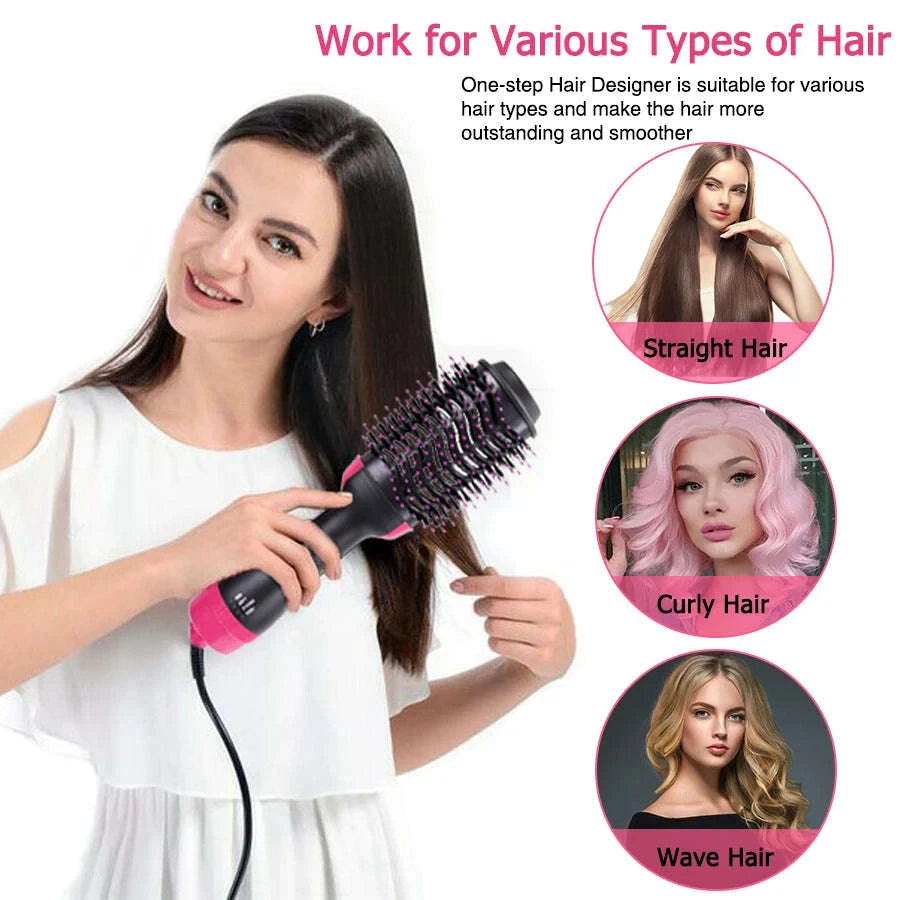 Multi-Function Hair Dryer Brush 4 in 1 Hot Air Styler-Black / AU Plug