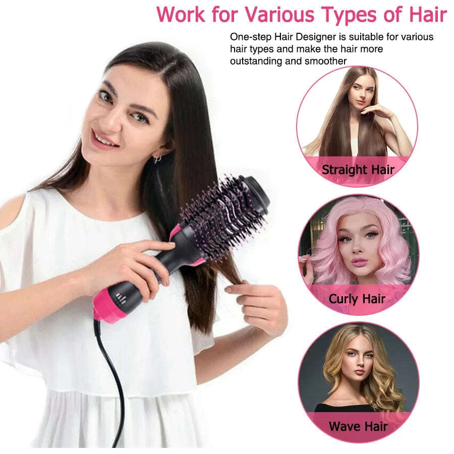 Multi-Function Hair Dryer Brush 4 in 1 Hot Air Styler-Black / AU Plug