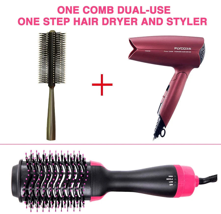Multi-Function Hair Dryer Brush 4 in 1 Hot Air Styler-Black / AU Plug