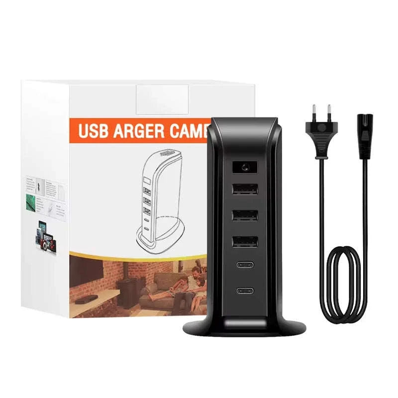 Multi‑Function WiFi Power Strip with HD Security Camera-EU plug / Add 128GB card