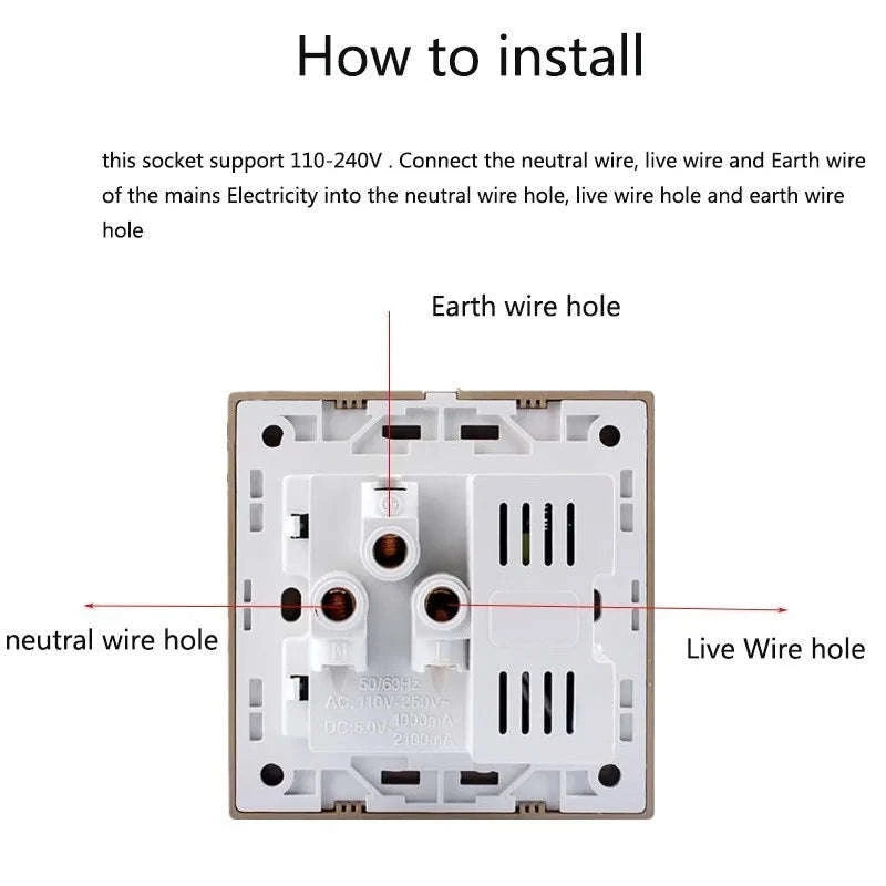 Multi‑Functional Home WiFi Control Socket with Dual USB Ports-Brown / 0GB
