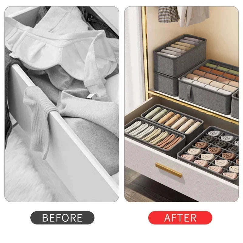Multi-Grid Storage Organizer Box for Drawers and Cabinets-6 cell