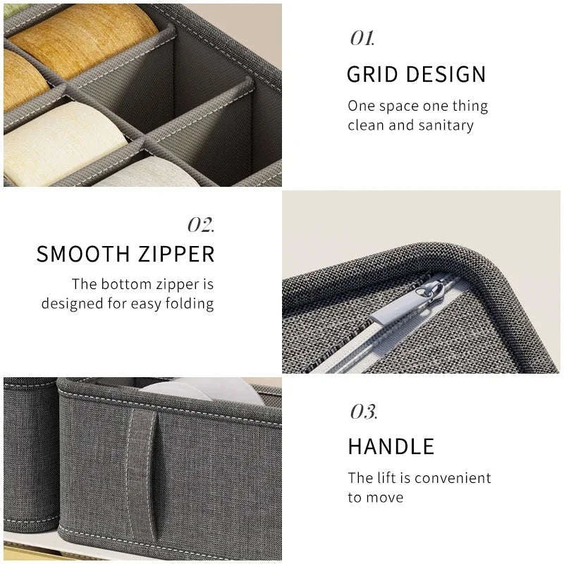 Multi‑Grid Storage Organizer Box for Drawers and Cabinets-6 grids(3 pcs)