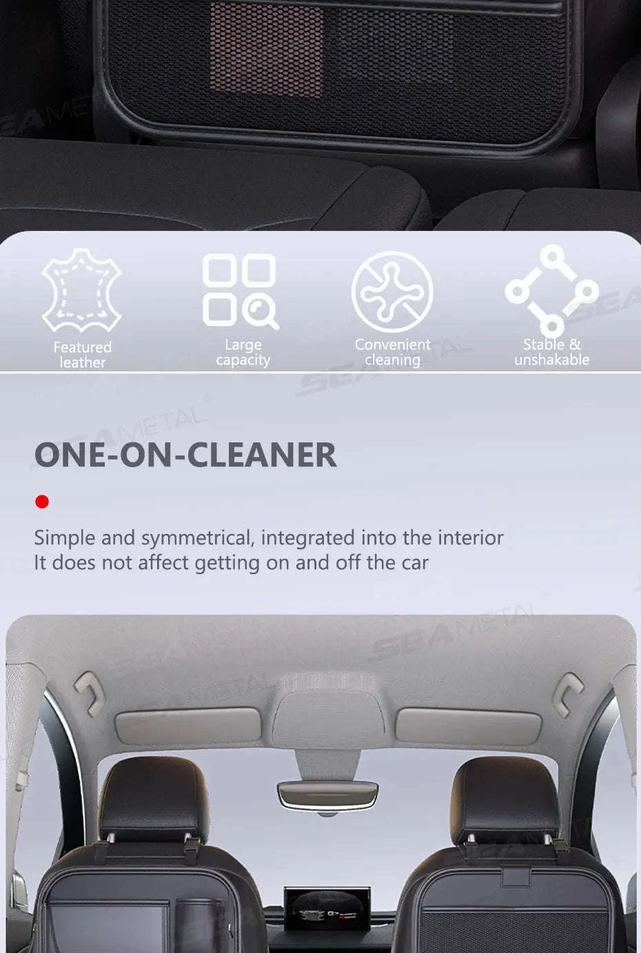 Multi-Pocket Car Seat Back Organizer with Foldable Tray-1 pc