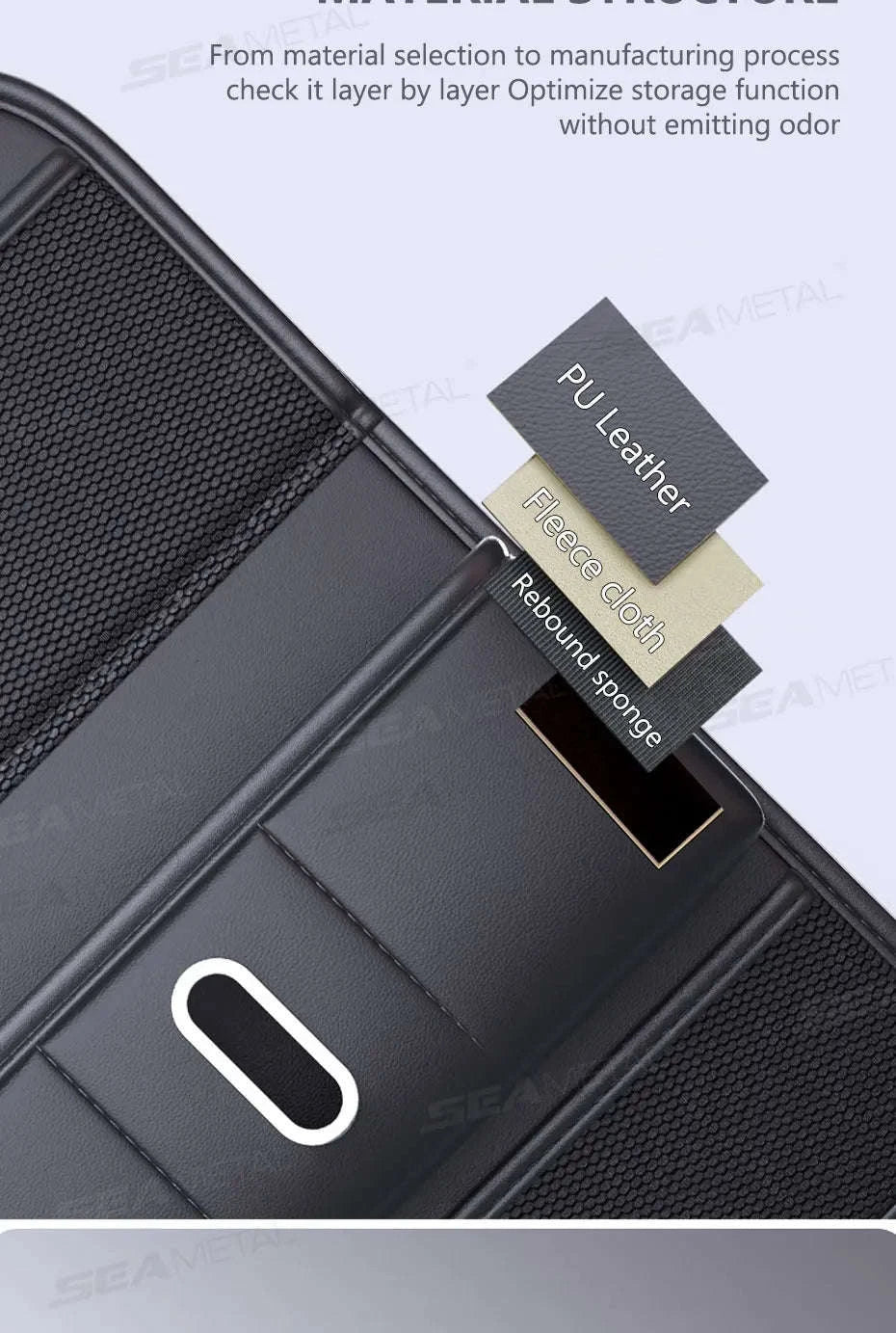 Multi-Pocket Car Seat Back Organizer with Foldable Tray-1 pc