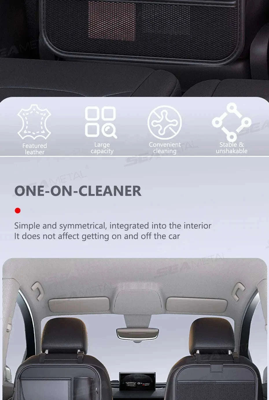 Multi-Pocket Car Seat Back Organizer with Foldable Tray-1 pc