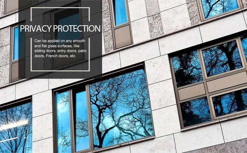 Multi-Size One Way Mirror Window Film for Privacy-Silver-silver / 90x500 cm