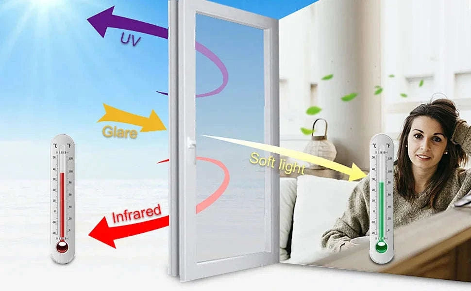 Multi-Size One Way Mirror Window Film for Privacy-Silver-silver / 90x500 cm