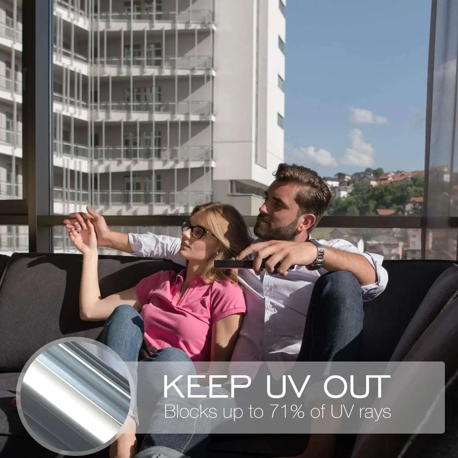 Multi-Size One Way Mirror Window Film for Privacy-Silver-silver / 90x500 cm