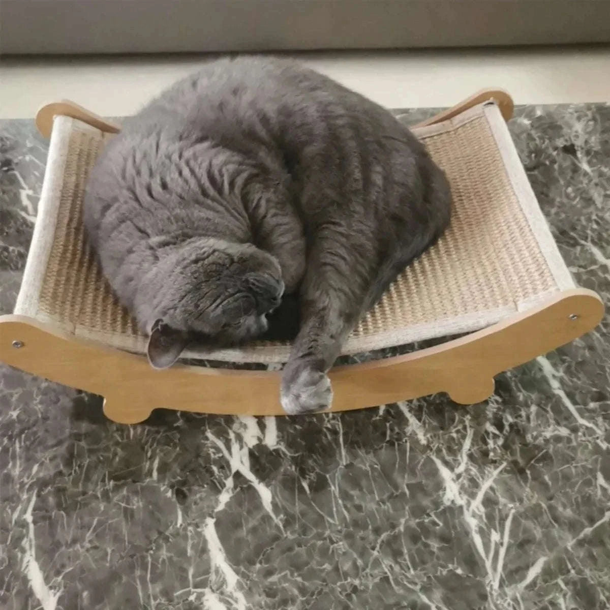 Multifunction Wooden Cat Scratcher & Bed-L