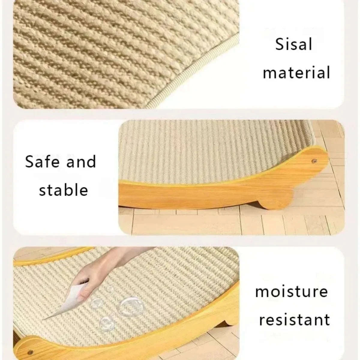 Multifunction Wooden Cat Scratcher & Bed-L