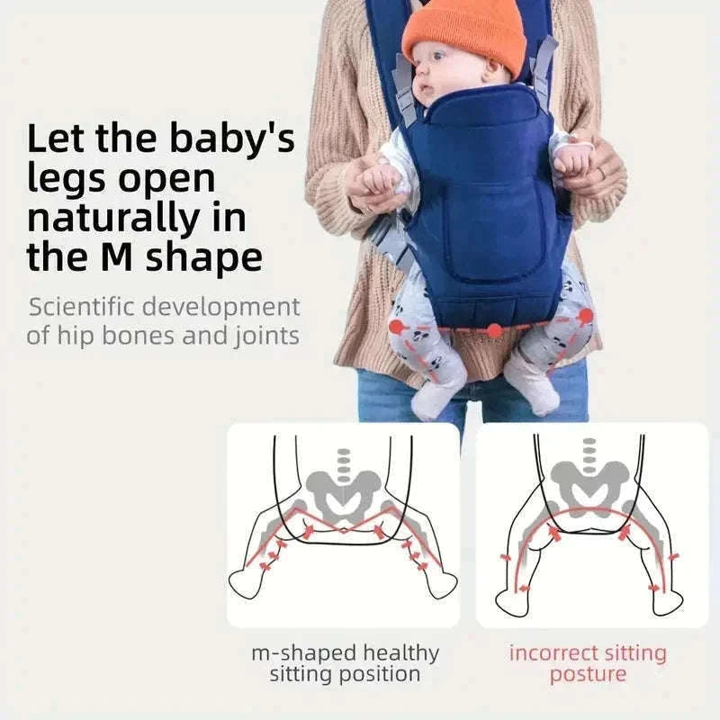 Multifunctional Baby Carrier Sling with 4 Carrying Methods-Black