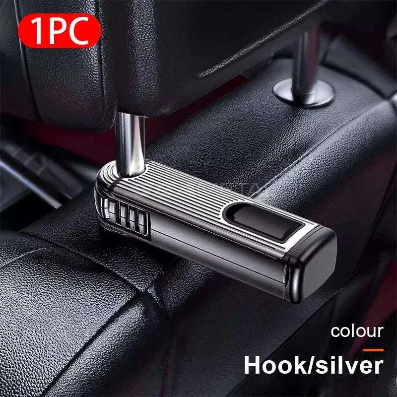 Multifunctional Car Headrest Hook and Phone Holder-Black