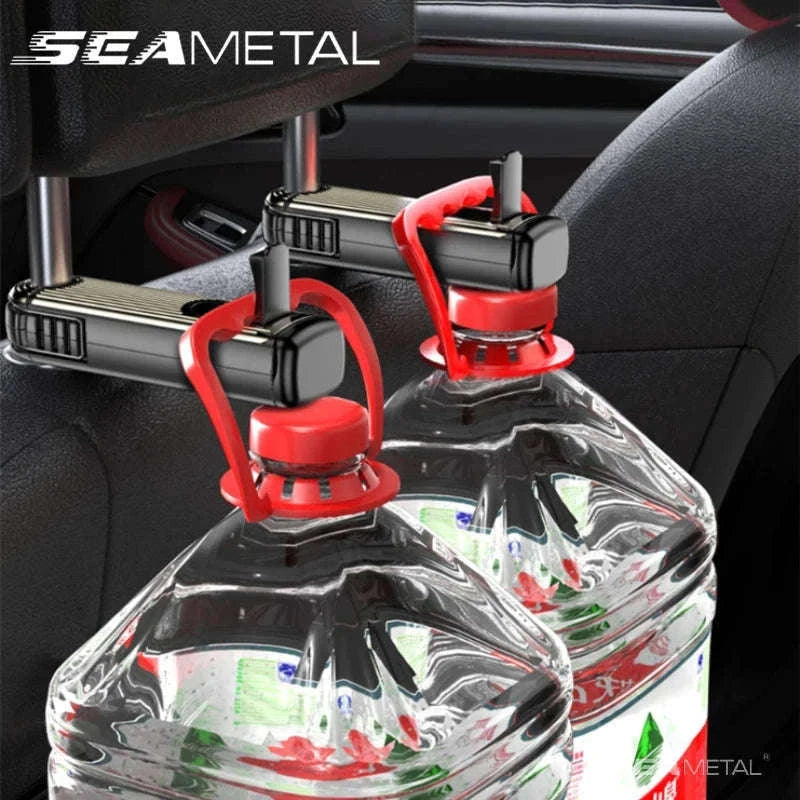 Multifunctional Car Headrest Hook and Phone Holder-Black