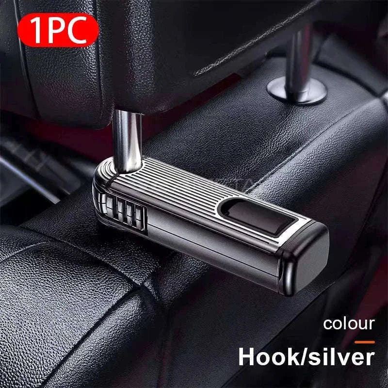 Multifunctional Car Headrest Hook and Phone Holder-Black