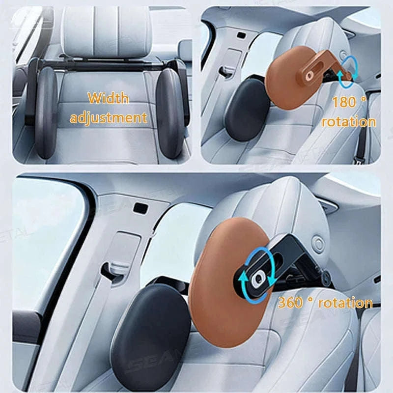 Multifunctional Car Headrest Memory Foam Neck Support Pillow-Black
