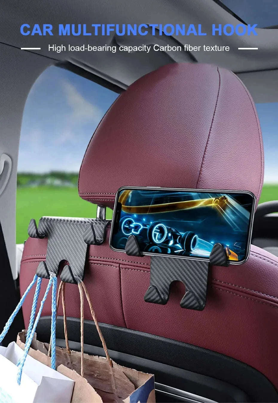 Multifunctional Car Headrest Seat Back Hook-1pc