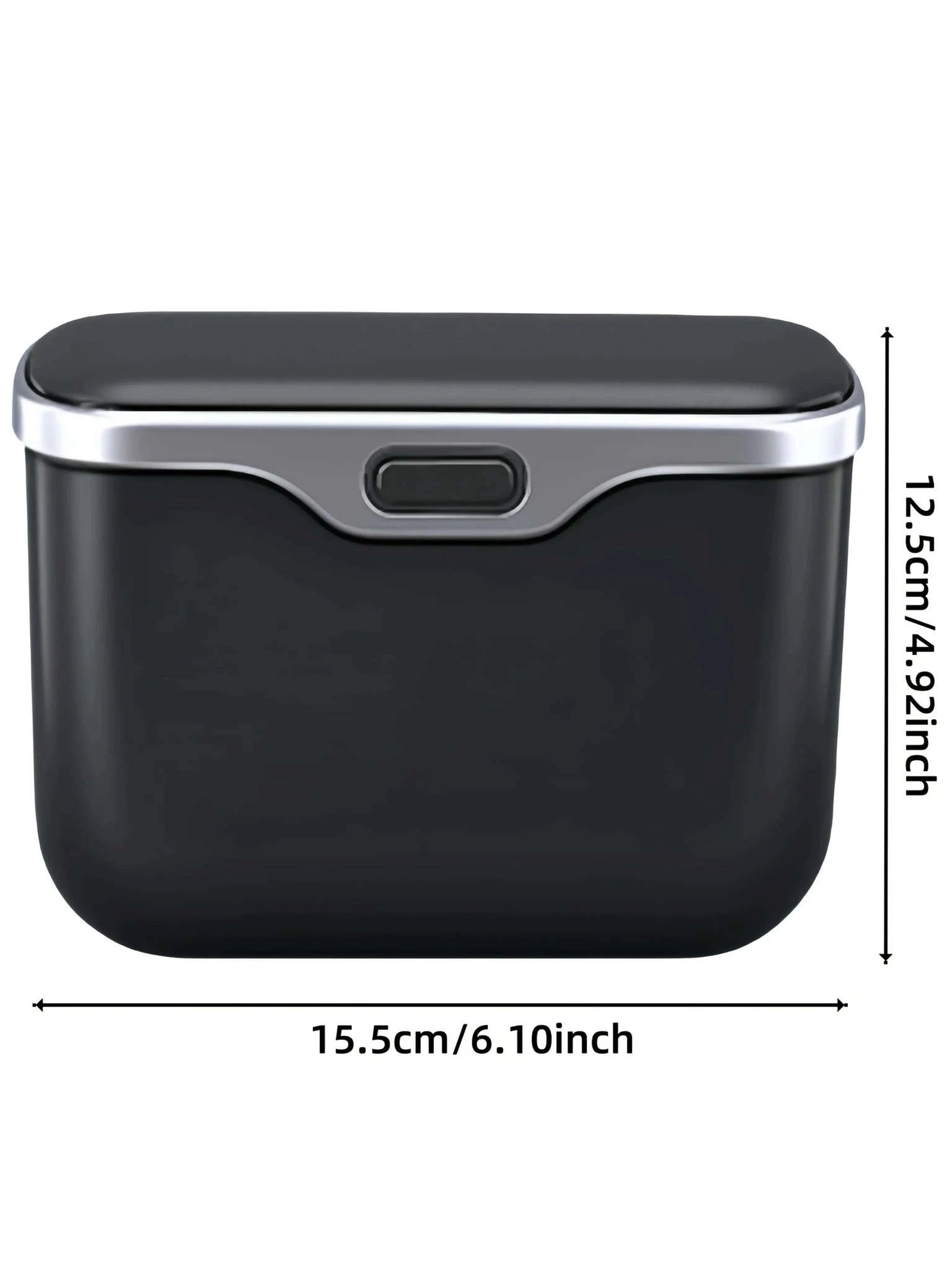 Multifunctional Car Trash Can with Lid Button-Orange