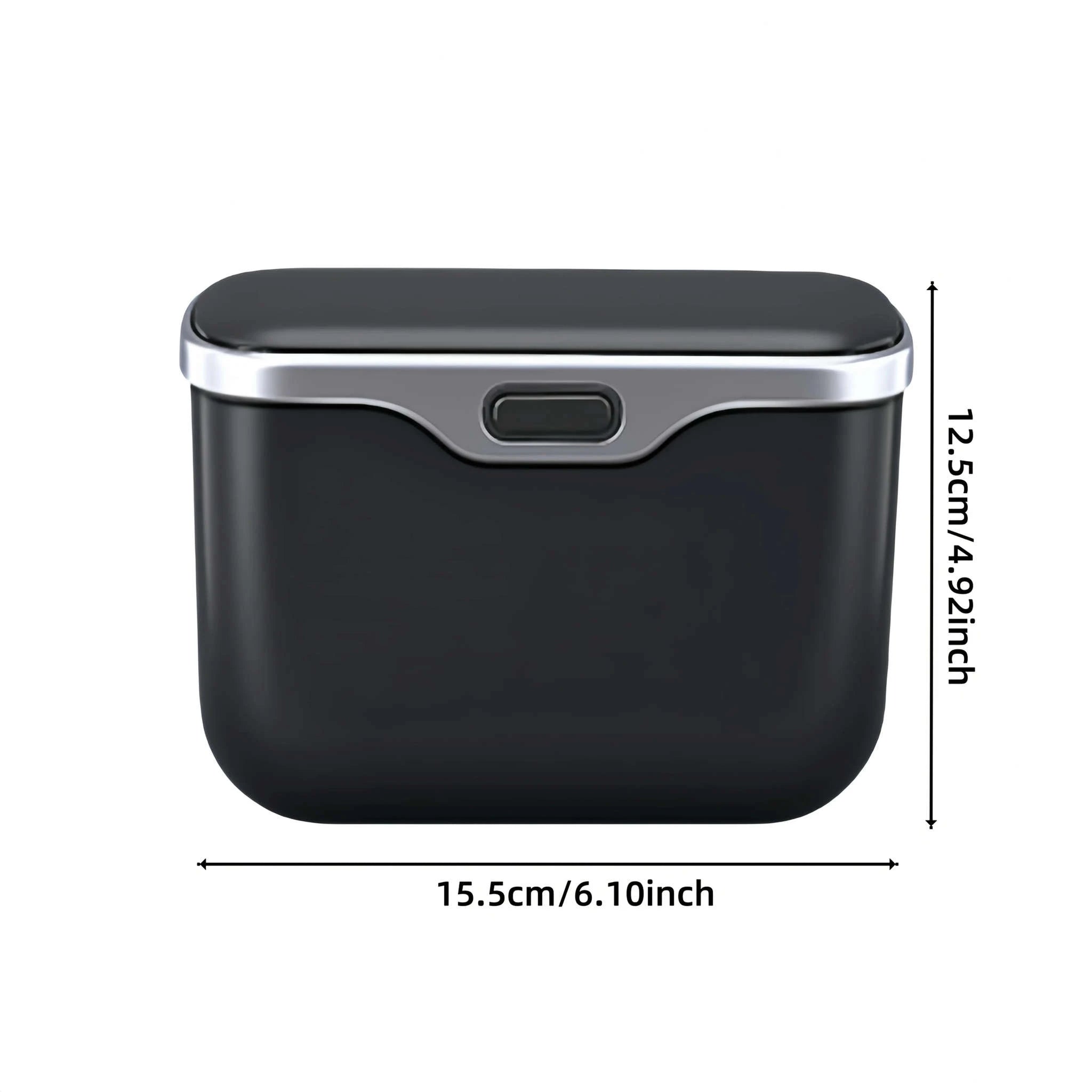 Multifunctional Car Trash Can with Lid Button-Orange