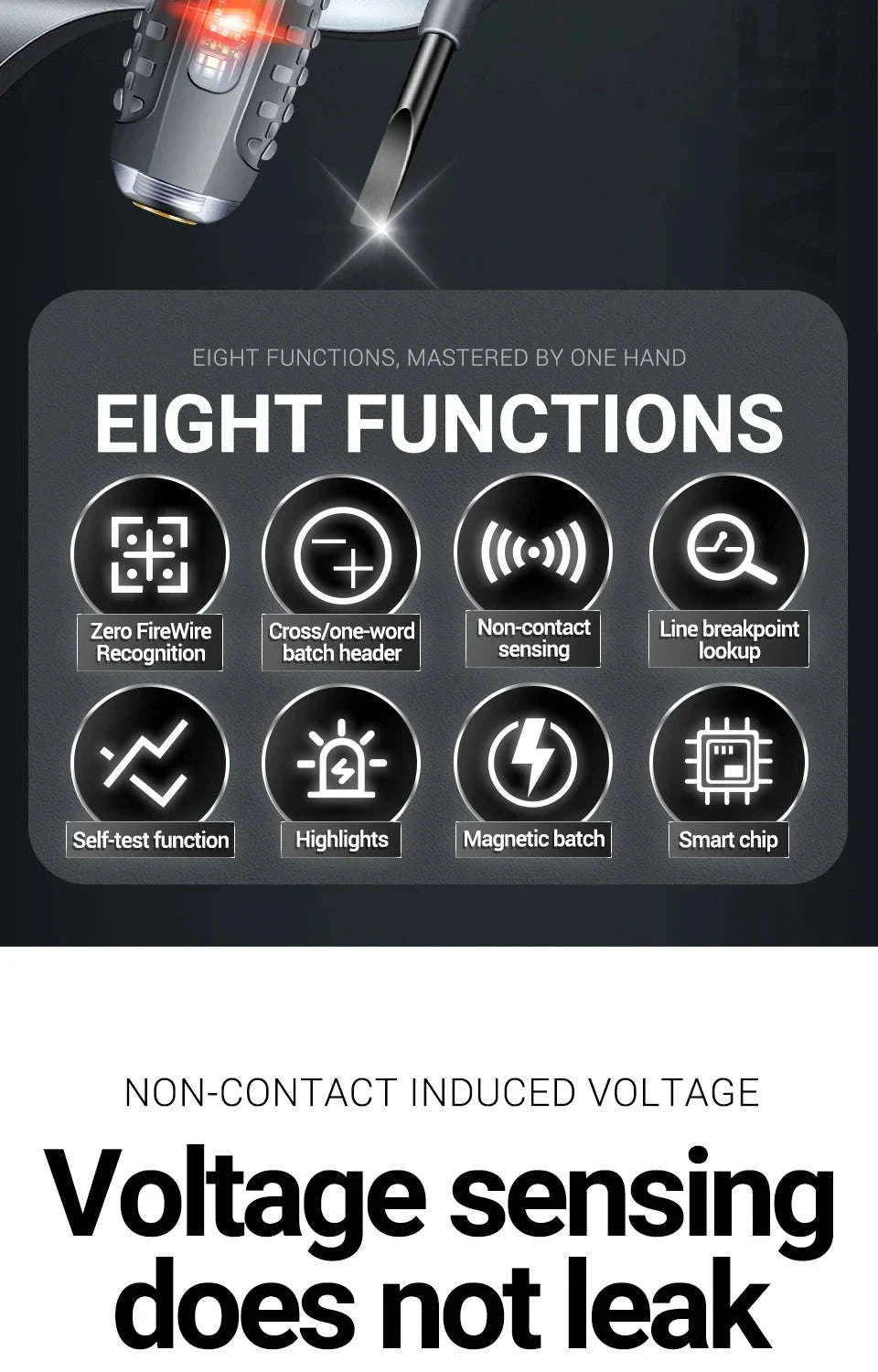 Multifunctional Electrician Test Screwdriver Voltage Tester-Grey