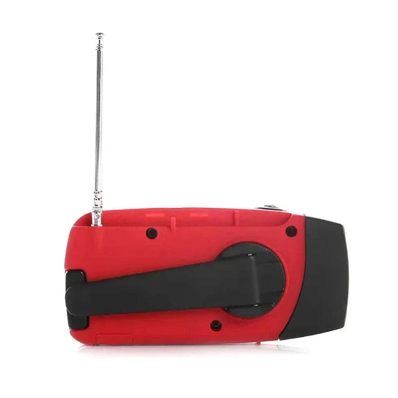 Multifunctional Emergency Hand Crank Radio with Solar Power-red