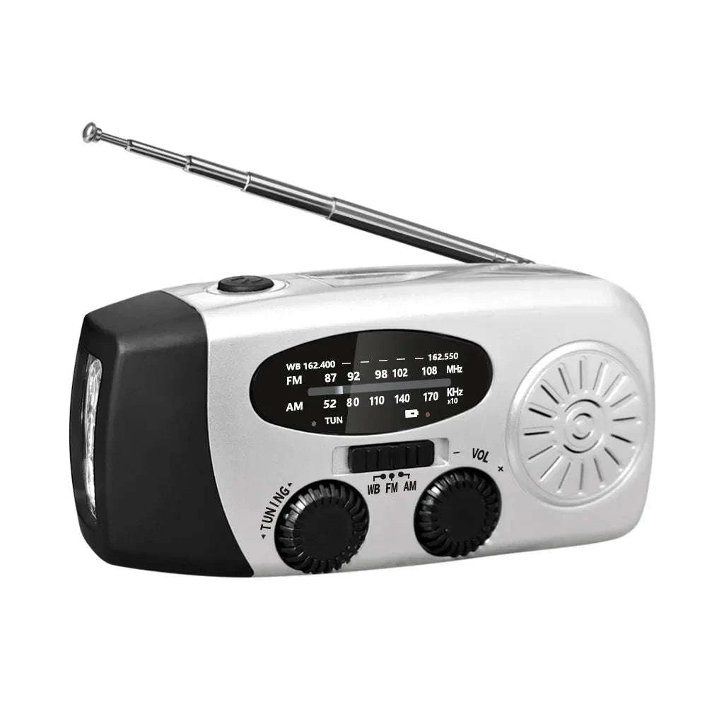 Multifunctional Emergency Hand Crank Radio with Solar Power-red