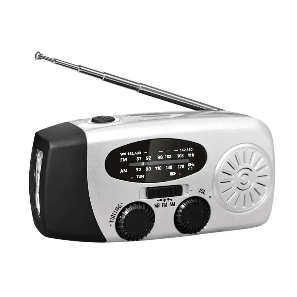 Multifunctional Emergency Hand Crank Radio with Solar Power-red