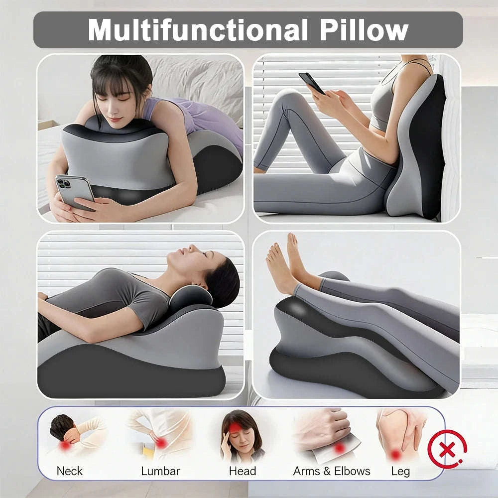 Multifunctional Memory Foam Prone Reading Pillow Relieve Neck Arm Fatigue Removable Headrest Anti-Slip Ideal for Bed Reading Wat-Double Gray / United States