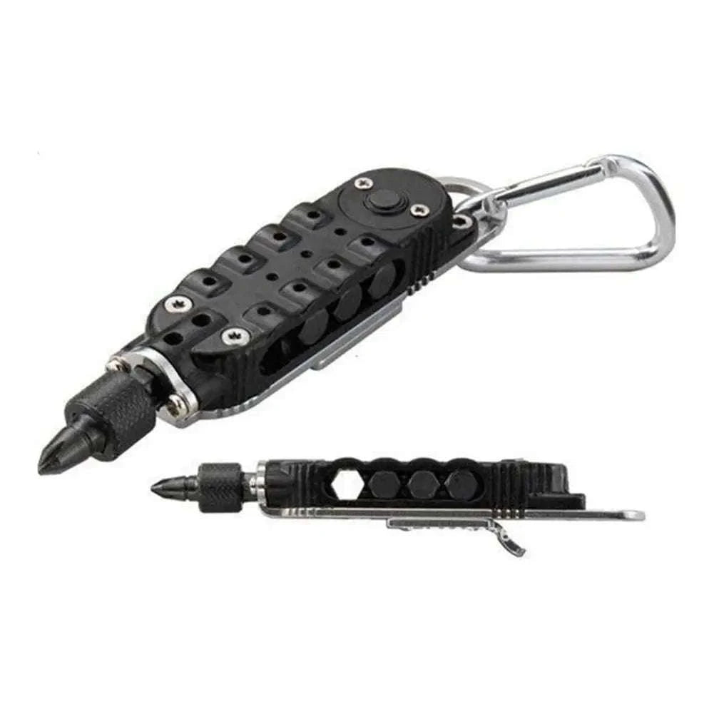Multifunctional Mini Screwdriver Keychain Tool with LED Light-1 PCS
