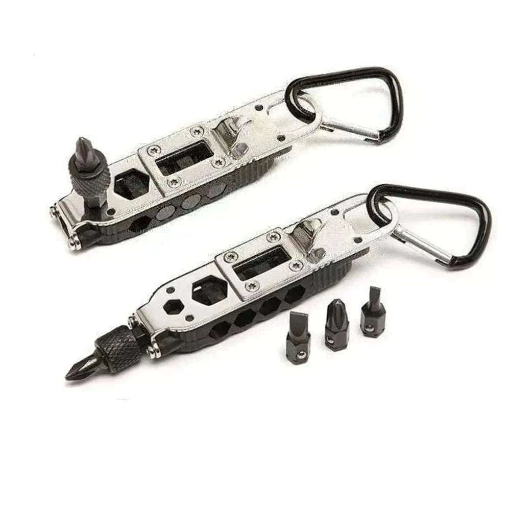 Multifunctional Mini Screwdriver Keychain Tool with LED Light-1 PCS