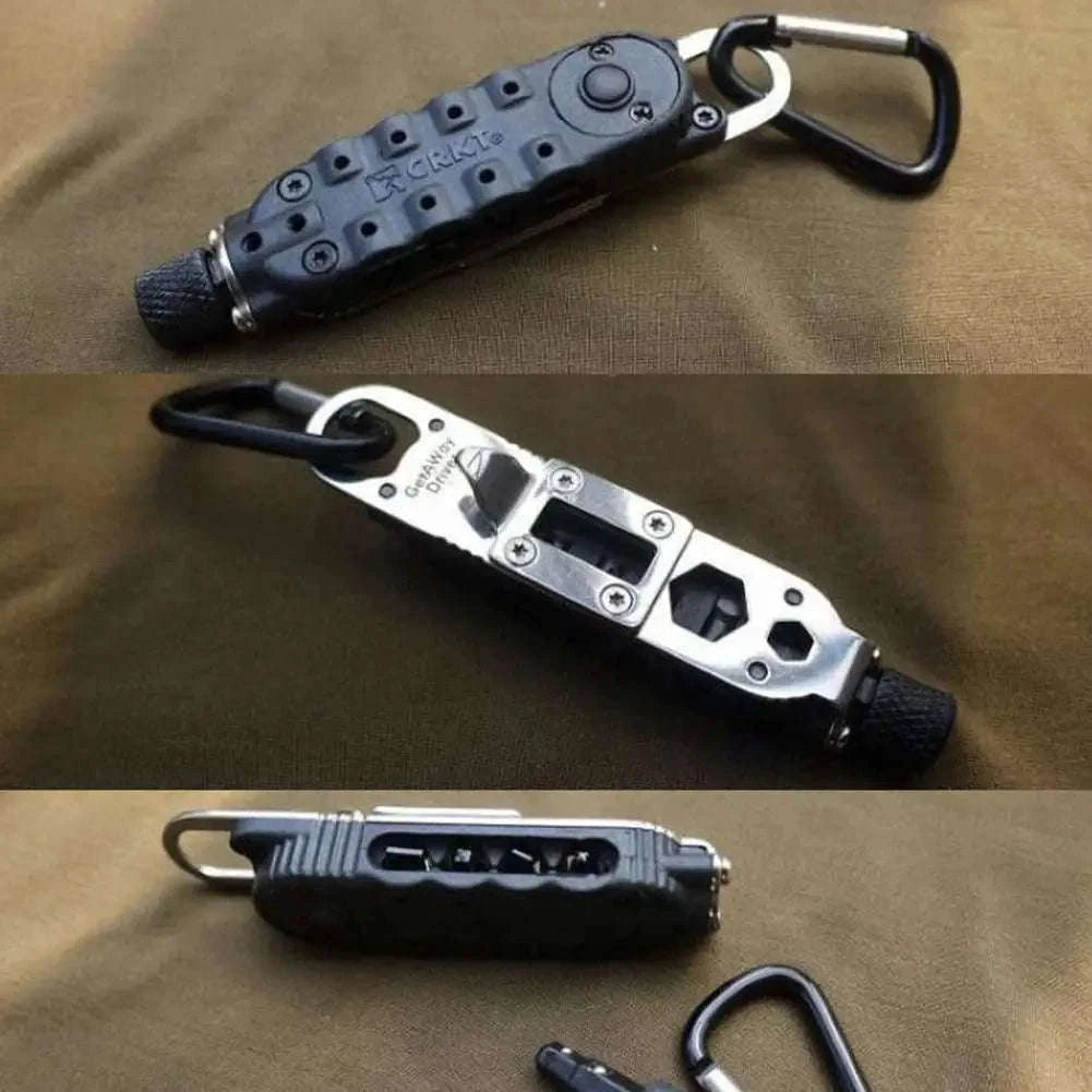 Multifunctional Mini Screwdriver Keychain Tool with LED Light-1 PCS