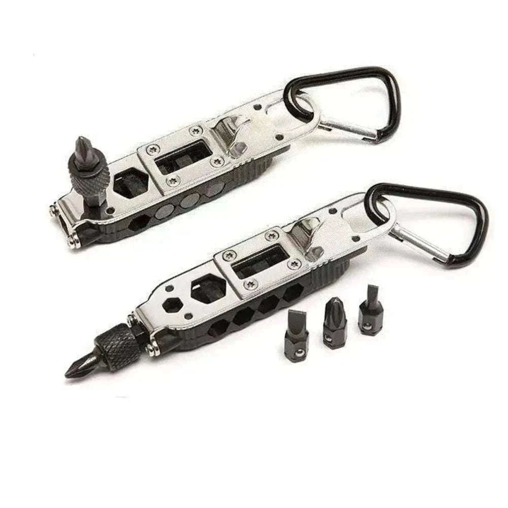 Multifunctional Mini Screwdriver Keychain Tool with LED Light-1 PCS