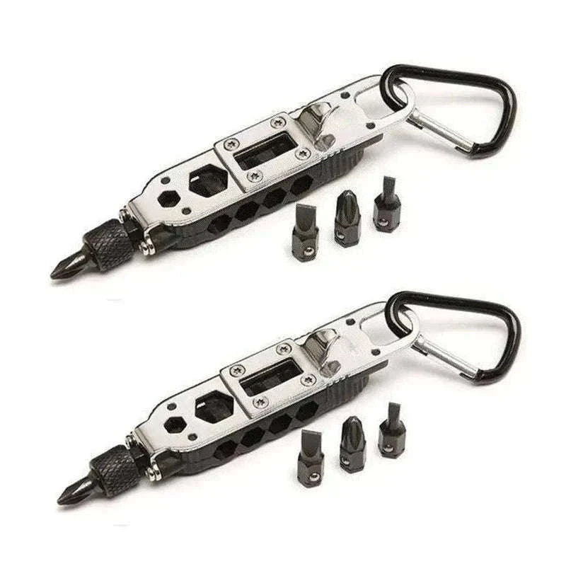 Multifunctional Mini Screwdriver Keychain Tool with LED Light-1 PCS