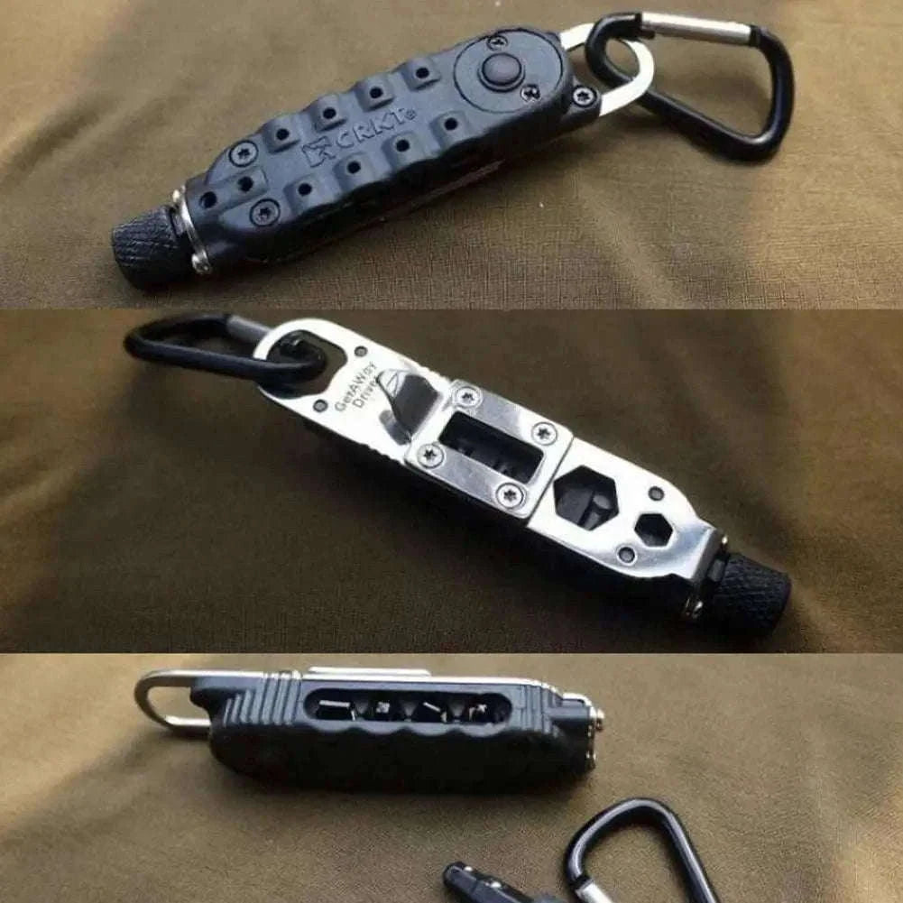 Multifunctional Mini Screwdriver Keychain Tool with LED Light-1 PCS
