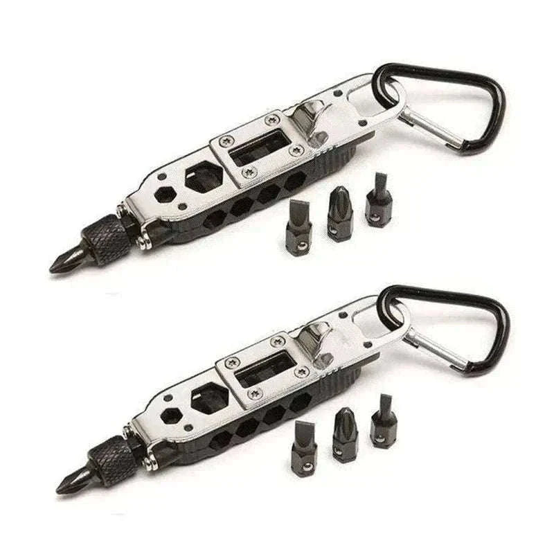 Multifunctional Mini Screwdriver Keychain Tool with LED Light-1 PCS