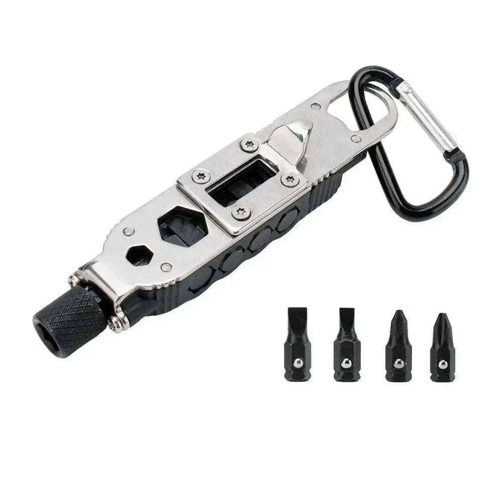 Multifunctional Mini Screwdriver Keychain Tool with LED Light-1 PCS