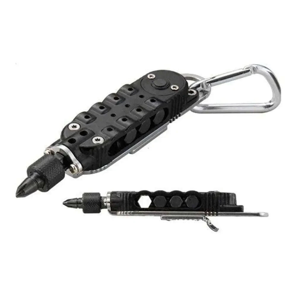 Multifunctional Mini Screwdriver Keychain Tool with LED Light-1 PCS