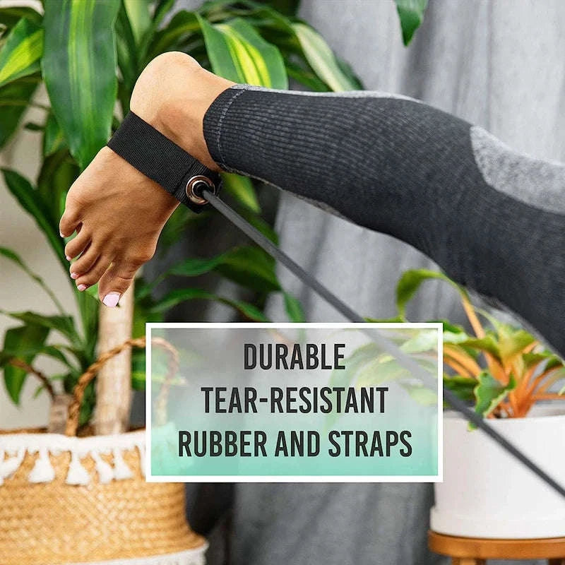 Multifunctional Pilates Bar with Resistance Bands for Home Fitness-Black