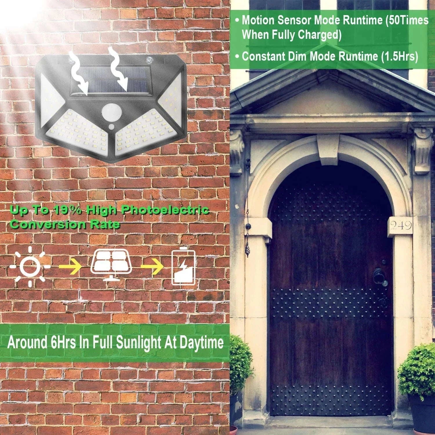 Multifunctional Solar Lamp with Motion Sensor for Outdoor Spaces-100 LED